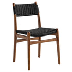 Modway Wynn Rope and Wood Dining Side Chairs - Walnut/Black - 2 Pack-6