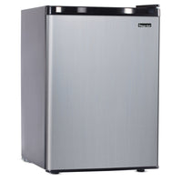 Magic Chef - Mini-réfrigérateur aspect inox de 2,6 pi³ (74,6 L)-Que vous soyez étudiant ou que vous souhaitiez simplement disposer d'un peu plus d'espace dans votre réfrigérateur, ce mini-réfrigérateur Magic Chef de 2,6 pieds cubes offre les options de rangement que vous recherchez