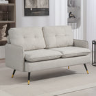 HOMCOM 55" Loveseat Sofa with Tufted Back - Cream White-Fits in the living room, college dorm, home office, or bedroom  