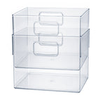 Azar - Petit bac de rangement en plastique avec poignées - 5,12 po x 7,75 po x 6,25 po - Transparent - Paquet de 4-4