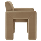 Modway Daven Stain-Resistant Performance Velvet Dining Armchair - Taupe-Integrated Non-Marking Floor Glides