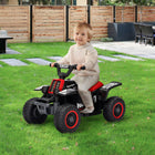 Qaba 6V 4 Wheeler Kids ATV Quad w/ Headlights - Black-Travels at 1.9 mph (3 km/h), matching an adult's walking speed 