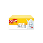 Glad Easy-Tie Kitchen Tall White W/Febreze - 45L - 30 Pack-TALL WHITE GARBAGE BAGS: Box of 30 bags of Glad Tall 45L white garbage Bags