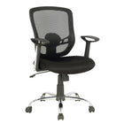 TygerClaw - Chaise de Bureau Dossier Mi-Haut en Maille-Rembourré en PVC noir, doux et durable