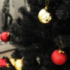 HOMCOM - Sapin de Noël artificiel de 6 pieds avec ouverture automatique - noir-Couleur : noir 