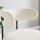Modway Albie Boucle Fabric Dining Chairs - Ivory Black - 2 Pack-Assembly Required