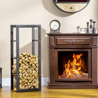 HOMCOM Firewood Rack Fireplace Log Holder - 15.7" W x 9.8" D x 39.4" L-Made with selected steel for strength 