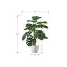 Monarch Specialties 24" Artificial Indoor Monstera - Table - White Pot-No maintenance, watering, or special lighting conditions are needed for versatile placement in any room