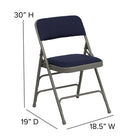 Flash Furniture – Chaise pliante en métal, série Hercules, triple entretoises incurvées et quatre charnières, marine, 4/paquet-18.5"W x 19"D x 30"H