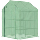 Outsunny - Serre de jardin 56 po L x 54 po l x 74 po H avec 8 étagères et housse en PE, vert-La housse en plastique est durable, protège l'intérieur du vent léger, de la pluie fine et du froid  
