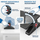 ShoppingAll Ergonomic Height Adjustable Under Desk Footrest with Angle Adjustment - Black-By raising your legs, this unit helps correct your spinal alignment and reduces pressure on the lower back and thighs, alleviating common office ailments like sciatica and stiffness.