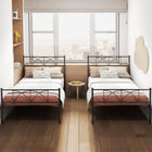 HOMCOM - Cadre de lit plateforme en métal taille twin avec tête de lit - noir-Peut être utilisé comme lit d'appoint dans une chambre d'amis, c'est aussi une excellente idée cadeau 