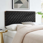 Modway - Sparta Weave Tête de lit complète murale en cuir végétalien - Noyer noir-Ossature en bois