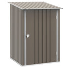 Outsunny Lean-to Garden Storage Shed with Lockable Door - 3.3' x 3.4' - Brown-Perfectly designed for garden tools, lawn care equipment, pool supplies, and more 
