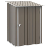 Outsunny Lean-to Garden Storage Shed with Lockable Door - 3.3' x 3.4' - Brown-Perfectly designed for garden tools, lawn care equipment, pool supplies, and more 