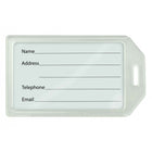 Beslayn - Étiquettes de bagages lourdes avec boucles en plastique - Couverture de fenêtre et inserts inclus - Transparent - Pack de 20-Tient votre carte de visite ou l'insert inclus