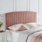 Modway Rebecca Performance Velvet Full/Queen Headboard - Dusty Rose-Vertical Striped Channel Tufting