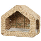 PawHut Wall Mounted Cat House Shelf with Washable Cushion - Natural-Wall-mounted design saves floor space, suitable for small apartments 