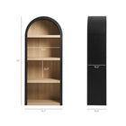 Modway Caleb 4 Arched Display Shelf Bookcase - Black-Four Open Shelves