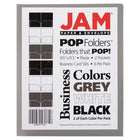 JAM Paper Dossier scolaires à deux pochettes en plastique robuste, assorties, 6 / paquet (383HBAasst)-3 couleurs :  2 blancs, 2 noirs, 2 gris