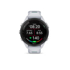 Garmin - Forerunner 265S, lunette noire avec boîtier Whitestone et bracelet en silicone Whitestone/Neo Tropic-Les fonctions de securite et de suivi, y compris la detection d'incident (lors de certaines activites de plein air) et l'assistance, envoient un message avec votre position en direct aux contacts d'urgence lorsqu'ils sont associes à votre smartphone compatible ; necessite une configuration et que votre smartphone se trouve dans une zone couverte par le reseau où la connectivite des donnees est dispo