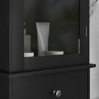 Kleankin Slim Bathroom Storage Cabinet with Adjustable Shelves and Drawer - Black-The zinc alloy handle is both beautiful and stable  