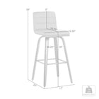 Armen Living - Vienna Tabouret de Bar Pivotant de 76 cm de Hauteur en Finition Bois Noir avec Similicuir Gris-9