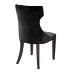 Manhattan Comfort - Lot de 2 chaises de salle à manger traditionnelles Reine 19,7 po en velours noir et noyer-Base standard à 4 pieds