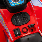 Qaba 6V Battery Powered Kids ATV with Headlights - Red-Bright headlight and music function for a realistic driving experience 
