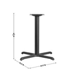 Flash Furniture – Pied de table de restaurant en fonte d’acier 30 x 30 po, base en X, colonne hauteur table 3 po de diam., noir-Configuration de la base en X