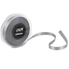 JAM Paper Double Faced Satin Ribbon - 3/8" W x 25 yd. - Silver-Quantity: Roll Sold Individually