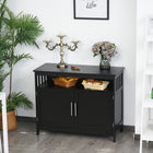 HOMCOM 39.4" L Kitchen Sideboard - Black-The shelf of the furniture can be adjusted to three different heights