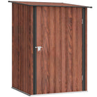 Outsunny 3' x 3' Lean-to Garden Storage Shed - Teak-Perfectly designed for garden tools, lawn care equipment, pool supplies, and more
