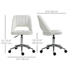 Vinsetto Armless Swivel Computer Desk Chair - Cream White-Breathable hollow-back design enhances airflow