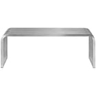Modway Pipe 47" Stainless Steel Bench - Silver-Easy to Clean