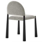 Modway Hayley Upholstered Fabric Dining Side Chair - Black/Camel-8