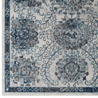 Modway Entourage Kensie Distressed Floral Moroccan Trellis Area Rug - 8 ft W x 10 ft L - Ivory/Blue-Stain Resistant / Easy to Clean