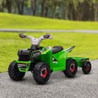 Aosom Kids 6V Battery Powered Ride-on ATV with Back Trailer - Green-Forward, backward, and foot pedal to provide a realistic riding experience 