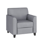Flash Furniture HERCULES Diplomat Series Grey Leather Chair-Contemporary Style