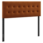 Modway Emily Stain-Resistant Performance Velvet Queen Size Headboard - Rust-Stain-Resistant Performance Velvet