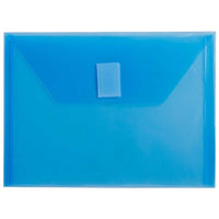 JAM Paper Plastic Envelopes with VELCRO Brand Closure, Index Booklet, 5.5 x 7.5, Blue Poly, 24 Pack (920V0bug)-Blue