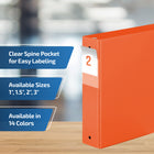 Davis Group Premium Economy Binder - Round Ring - 2" - Orange - 6 Pack-Round Ring, Non-Locking
