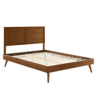 Modway Marlee Wood Full Platform Bed with Splayed Legs - Walnut-Wood Slat Support System