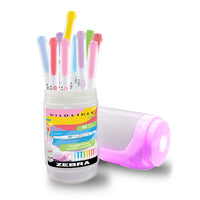 Zebra Mildliner Double-Sided Highlighter - Bold Tip - Assorted Colours - 10 Pack-Double ended featuring bullet and chisel tip