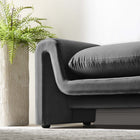 Modway Waverly Performance Velvet Bench - Grey-Dense Foam Padding