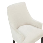 Manhattan Comfort - Lot de 2 fauteuils de salle à manger modernes Beever 24 po en chenille crème-Cadre en hévéa avec finition noyer foncé
