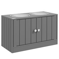 PawHut Elevated Dog Bowl Feeding Station with Stand - Grey-Two removable stainless steel bowls for food and water 