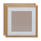 Decent Living - Cadres photo en bois massif - Teck doré - 16x16pouce - Paquet de 2-Bois massif 100 % naturel (Okan/Teck)