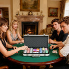 Soozier - Ensemble de 300 jetons de poker avec mallette en aluminium-La mallette est conçue avec des coins et des patins de protection 