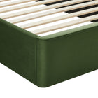 Modway Solana Arched Performance Velvet Twin Platform Bed - Moss Green-Weight Capacity: 800 lb